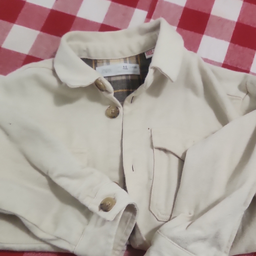 Zara Cream Button-Up Jacket